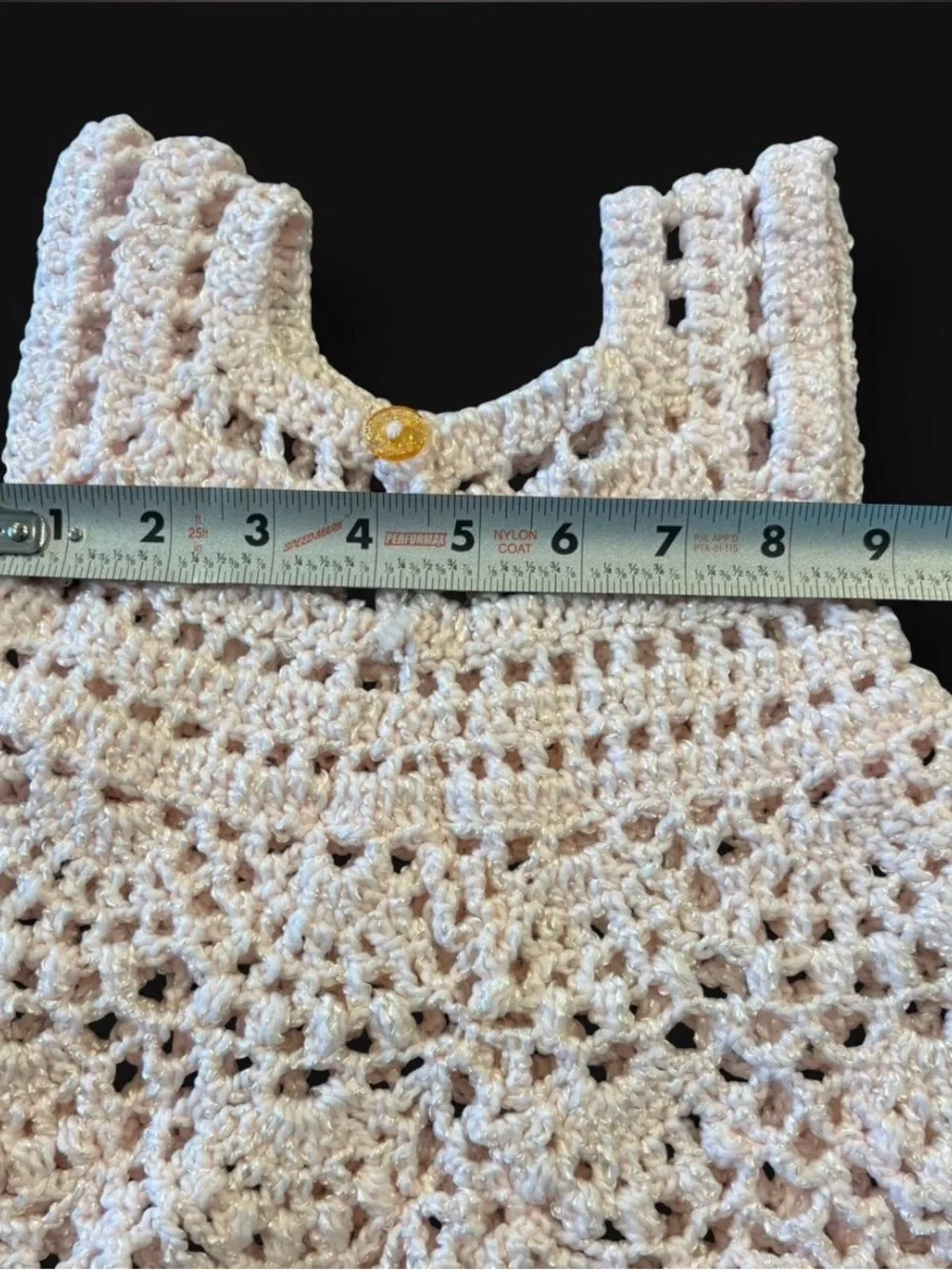 Handmade Crochet pastel pink Baby Dress Top